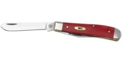 Case Mini Trapper 10761 Smooth Dark Red Bone, Pinched Bolsters 6207 SS Navaja