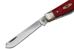 Case Mini Trapper 10761 Smooth Dark Red Bone, Pinched Bolsters 6207 SS Navaja -Case Knives Ventas CE10761 03 case