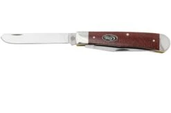 Case Trapper Smooth Red Burlap Micarta 12270, 10254 CS, Navaja