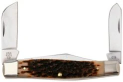 Case Large Stockman Amber Jigged Bone, 00204, 6375 CV Navaja -Case Knives Ventas CE204 04 case