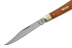 Case Slimline Trapper, Smooth Natural Canvas Micarta, 23691, 101048 SS, Navaja -Case Knives Ventas CE23691 03 case