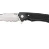 Case Marilla Black Anodized Aluminum, Black G10 Inlay, 25878, S35VN, Navaja Parcialmente Dentada