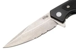 Case Marilla Black Anodized Aluminum, Black G10 Inlay, 25878, S35VN, Navaja Parcialmente Dentada -Case Knives Ventas CE25878 03 case