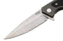 Case Marilla OD Green Anodized Aluminum, Black G10 Inlay, 25879, S35VN, Navaja Parcialmente Dentada -Case Knives Ventas CE25879 03 case