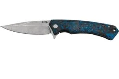 Case The Marilla, Blue & White & Black Marbled Carbon Fiber, S35VN, 25895 Navaja
