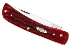 Case Sod Buster Jr Dark Red Bone, Peach Seed Jig, 31945, 6137 CS, Navaja -Case Knives Ventas CE31945 06 case