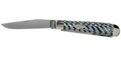 Case Medium Trapper White & Black Carbon Fiber-G10 Weave Smooth, 38920 10254 SS Navaja -Case Knives Ventas CE38920 03 case