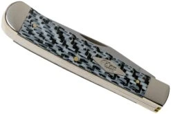 Case Medium Trapper White & Black Carbon Fiber-G10 Weave Smooth, 38920 10254 SS Navaja -Case Knives Ventas CE38920 04 case