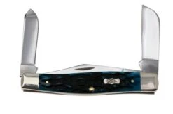 Case Large Stockman 51861 Peach Seed Jig Pocket Worn Mediterranean Blue Bone 6375 SS, Navaja -Case Knives Ventas CE51861 03 case