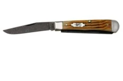 Case Trapper 52420 Burnt Goldenrod Damascus 6254 Navaja