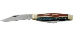 Case Large Stockman 64142 Star Spangled Smooth Natural Bone, Navaja